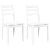 vidaXL Jídelní židle 2 ks bílé masivní dřevo gumové