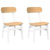 vidaXL Jídelní židle 2 ks bílé masivní dřevo gumové