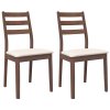 vidaXL Jídelní židle s polštáři 2 ks Hnědá masivní dřevěná guma