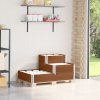 vidaXL 3patrový vyvýšený záhon hnědý 120 x 80 cm masivní borové dřevo