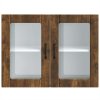 vidaXL Kuchyňská nástěnná skříňka se skleněnými dvířky "Lucca" kouřový dub, inženirské dřevo