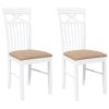 vidaXL Jídelní židle s polštáři 2 ks bílé masivní dřevo gumové