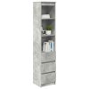 vidaXL Highboard Concrete Grey 37,5x35x180 cm Dřevěná konstrukce