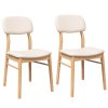 vidaXL Jídelní židle s polštáři 2 ks přírodní masivní dřevo gumové