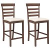 vidaXL Barové stoličky s polštáři 2 ks Hnědý masivní dřevěný kaučuk