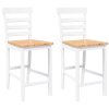 vidaXL Barové stoličky 2 ks bílé masivní dřevo gumové