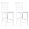 vidaXL Barové stoličky 2 ks bílé masivní dřevo gumové
