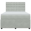 vidaXL Box spring postel s matrací světle šedá 140x190 cm samet