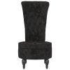 vidaXL Židle s vysokým opěradlem černá samet design s knoflíky