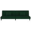 vidaXL 2místná rozkládací pohovka se 2 polštáři tmavě zelená samet