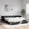 vidaXL Válenda s přistýlkou a zásuvkami černá 80 x 200 cm textil