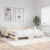vidaXL Válenda s přistýlkou a matracemi krémová 100 x 200 cm textil