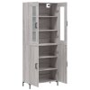 vidaXL Skříň highboard šedá sonoma 69,5 x 34 x 180 cm kompozitní dřevo