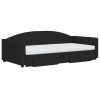 vidaXL Válenda s přistýlkou a zásuvkami černá 100 x 200 cm textil