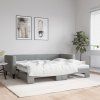 vidaXL Válenda s přistýlkou a matracemi světle šedá 80 x 200 cm textil