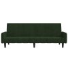 vidaXL 2místná rozkládací pohovka tmavě zelená samet