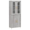 vidaXL Skříň highboard šedá sonoma 69,5 x 34 x 180 cm kompozitní dřevo