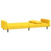 vidaXL 2místná rozkládací pohovka se 2 polštáři žlutá samet