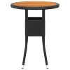 vidaXL 3dílný zahradní bistro set polyratan a masivní dřevo černý