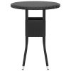 vidaXL 3dílný zahradní bistro set polyratan a tvrzené sklo černý