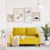 vidaXL 2místná pohovka žlutá 120 cm samet