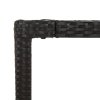 vidaXL Zahradní stůl s dřevěnou deskou černý 150x90x75 cm polyratan