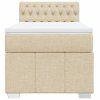 vidaXL Box spring postel s matrací krémová 80 x 200 cm textil