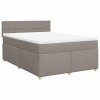 vidaXL Box spring postel s matrací taupe 140x190 cm textil