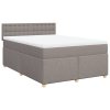 vidaXL Box spring postel s matrací taupe 140x190 cm textil