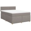 vidaXL Box spring postel s matrací taupe 140x190 cm textil