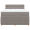 vidaXL Box spring postel s matrací taupe 140x190 cm textil