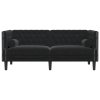 vidaXL Pohovka Chesterfield s podhlavníky 2místná černá samet