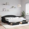 vidaXL Válenda s přistýlkou a zásuvkami černá 90 x 190 cm textil