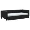 vidaXL Válenda s přistýlkou a zásuvkami černá 90 x 190 cm textil