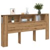 vidaXL Čelo postele s úložným prostorem dub artisan 200x18,5x102,5 cm