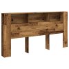vidaXL Čelo postele s úložným prostorem old wood 200x18,5x102,5 cm