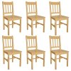 vidaXL Jídelní židle 6 ks borové dřevo