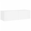 vidaXL 5dílná obývací stěna s LED osvětlením bílá