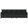 vidaXL Zahradní pohovka 5-místná s polštáři Black Poly Rattan