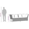 vidaXL Zahradní pohovka s polštáři světle šedá polyratan