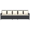 vidaXL Zahradní pohovka 5-místná s polštáři Black Poly Rattan
