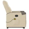 vidaXL Zvedací masážní polohovací křeslo krémové textil