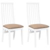 vidaXL Jídelní židle s polštáři 2 ks bílé masivní dřevo gumové