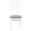 vidaXL Jídelní židle s polštáři 2 ks bílé masivní dřevo gumové