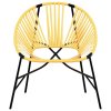 vidaXL Sada zahradních židlí 3 ks černá a žlutá z polyratanu