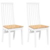 vidaXL Jídelní židle 2 ks bílé masivní dřevo gumové