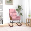 vidaXL Houpací křeslo růžové samet
