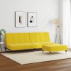 vidaXL 2místná rozkládací pohovka s podnožkou žlutá samet
