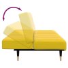 vidaXL 2místná rozkládací pohovka s podnožkou žlutá samet