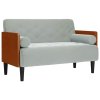 vidaXL Pohovka Loveseat s podhlavníkem, světle šedá, 110 cm, samet
